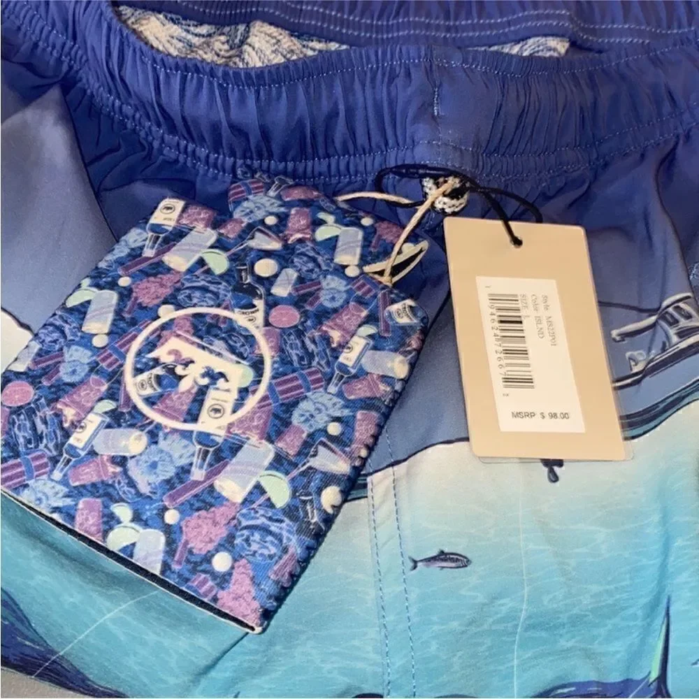 Peter Millar NWT Men's Ocean Traffic Stretch Swim Trunks Size Medium